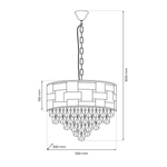 Lampa wisząca LUXURIA, złoty/transparentny, 9x40W E14, ML8895