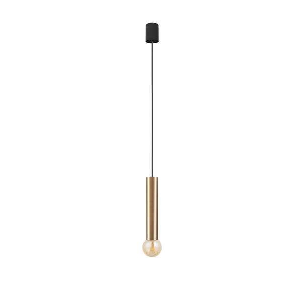 Nowoczesna lampa wisząca BATON SOLID BRASS M zwis wys. 130cm | mosiądz