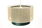 Lampa w stylu Boho  Rotang z naturalnego ratanu, zielona- średnica 60 cm 