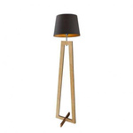 Lampa stojąca z drewna KOS GOLD