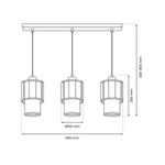 Lampa wisząca BLANCO, MLP8365, biały/transparentny/złoty, 3x60W E27