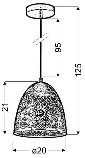 Lampa sufitowa wisząca 1X60W E27 ażurowy biały BENE 31-70340