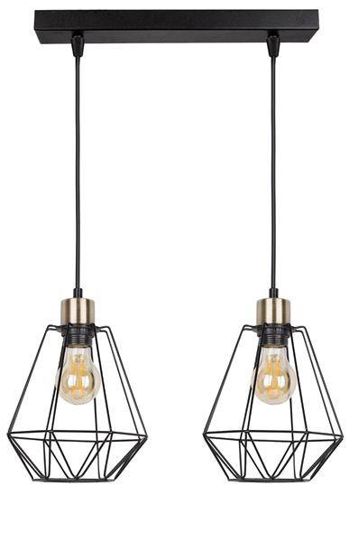 Lampa wisząca listwa czarno-złota 2 Primo 32-00224