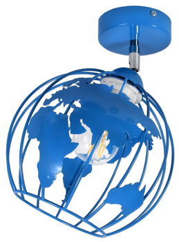 Lampa sufitowa do pokoju dziecięcego Zakręcony Globus 1XE27 Led