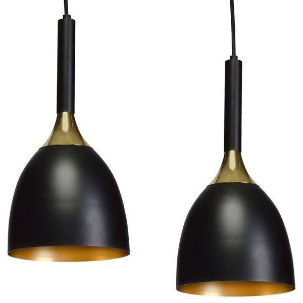 Nowoczesna lampa wisząca listwa CLARK BLACK/GOLD 3xE27 MLP6222