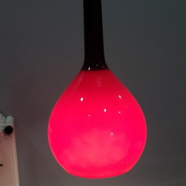 Lampa wisząca kropla listwa VETRO czerwona szer. 63cm