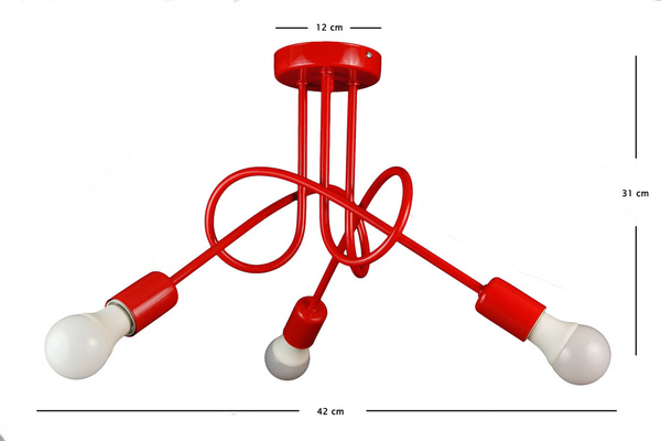 Lampa do pokoju dziecka czerwona Mondo 1001/3C