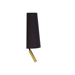 Kinkiet do sypialni FARO II E27 40W + G9 10W wys. 44cm | czarny złoty