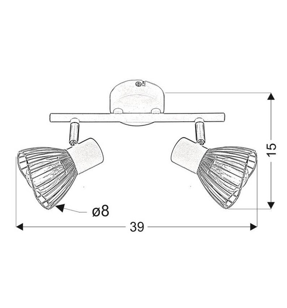 Lampa ścienna listwa 2xE14 39cm czarny FLY 92-61898