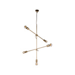 Designerska lampa wisząca STICKS V złota śr. 73cm