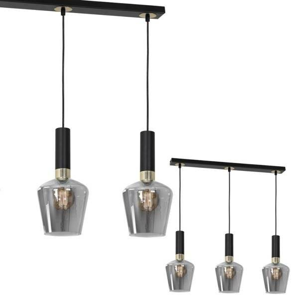 Nowoczesna lampa wisząca listwa ROMA BLACK MLP6485