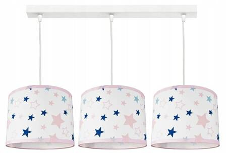 Lampa sufitowa do pokoju dziewczynki abażury w gwiazdki 3 punktowa Led