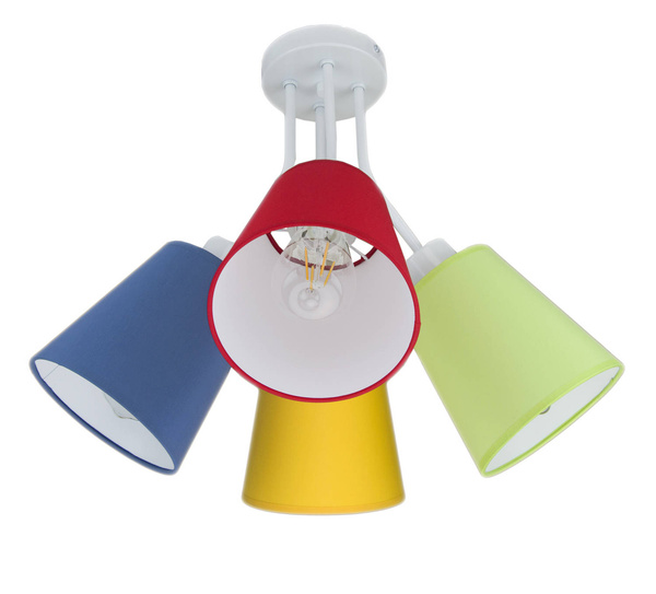 Lampa sufitowa do pokoju dziecka kolorowe abażury Bloom 4xE27 Led 