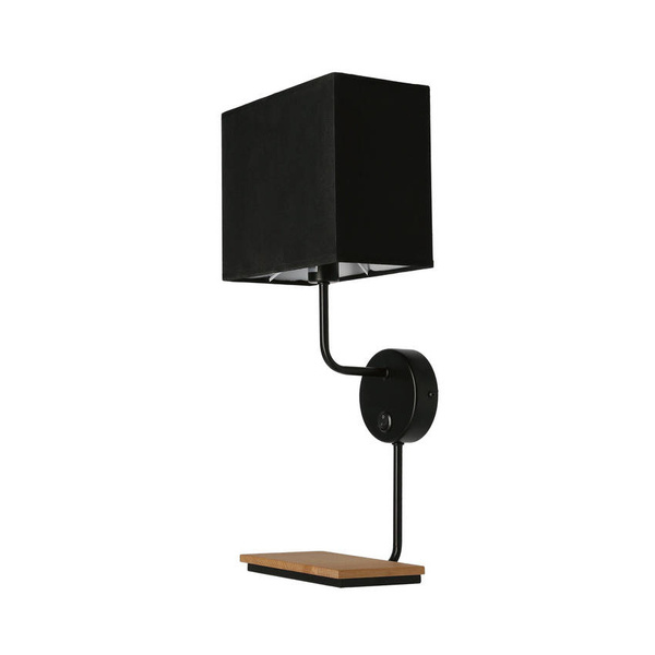 KETO KINKIET CZARNY 1X40W E14 ABAŻUR Z WŁĄCZNIKIEM