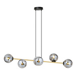 Nowoczesna lampa wisząca nad wyspę GRAVITY 6 BL GRAFIT