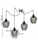 Lampa wisząca industrialna typu pająk szklane klosze 4xE27 Led 