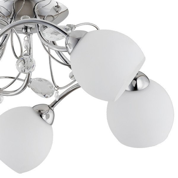 Lampa sufitowa żyrandol nowoczesny LIVIA chrom/biały śr. 50cm