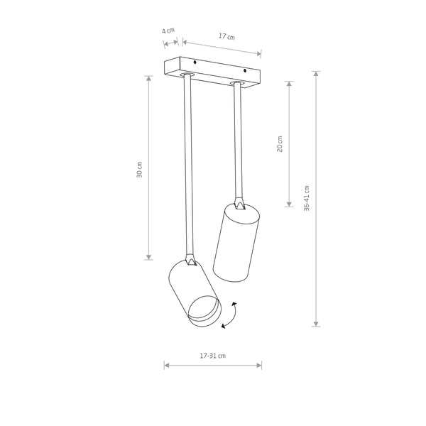 Lampa 2 punktowa natynkowa MONO LONG II 10W GU10 | biały