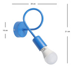 Lampa ścienna kinkiet do pokoju dziecka niebieski gruba struktura Mondo 1xE27 Led  