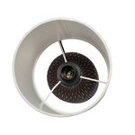 Lampa gabinetowa/stołowa/nocna INER 41-79862 ceramiczna brązowa/abażur biały 1x40W E14