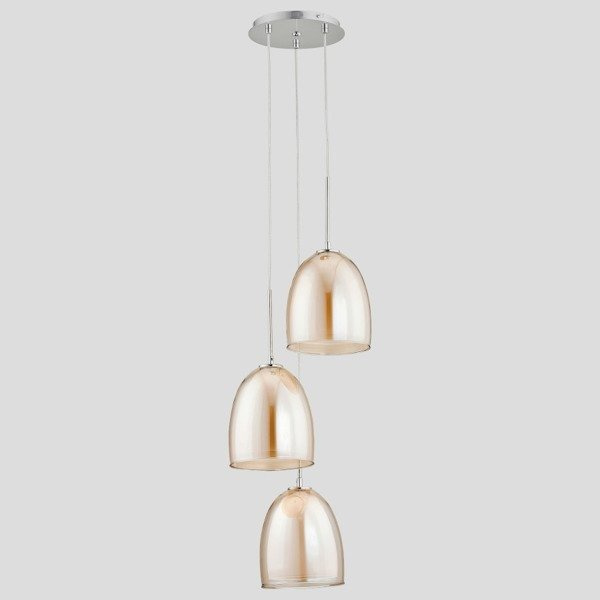 Lampa wisząca RONDA chrom/szampański śr. 34cm