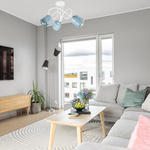 Lampa sufitowa do pokoju dziecka biało-niebieska SERCA LOFT 3xE27