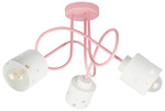 Lampa sufitowa do pokoju dziewczynki różowo-biała SERCA LOFT 3xE27
