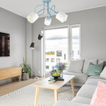 Lampa sufitowa do pokoju dziecka niebiesko-biała SERCA LOFT 3xE27