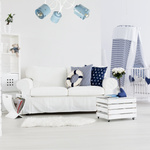 Lampa sufitowa do pokoju dziecka biało-niebieska SERCA LOFT 3xE27