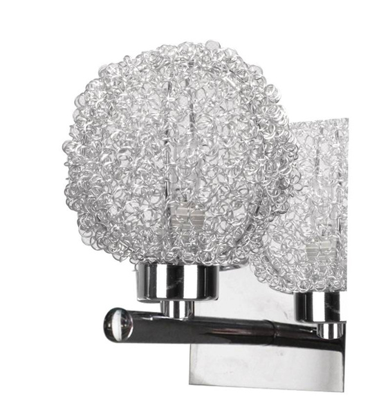 Kinkiet chromowy w oplocie metalowym kula szklana Wind Candellux 21-14078