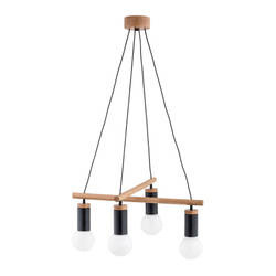 Lampa sufitowa do salonu ENI 4xE27 wys. 90cm | czarny