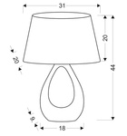 Lampa stołowa/nocna ROMANO 41-79954 ceramiczna beżowo-biała 1x60W E27