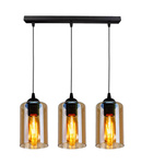 Lampa wisząca listwa czarno/brązowa 3xE27 Bistro 33-00545