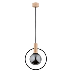 Lampa wisząca ALFA LABO GLASS DREWNIANA 1xE14 28cm | 61136