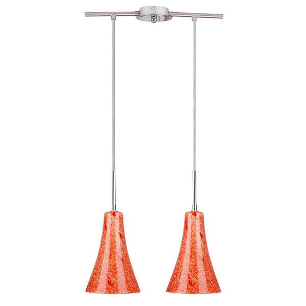 Lampa sufitowa wisząca chrom/satyna nikiel 2xE14 Rufi 32-14651