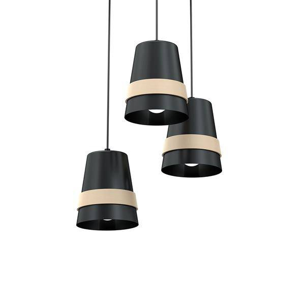 Nowoczesna lampa wisząca koło VENEZIA BLACK 3xE27 MLP5454