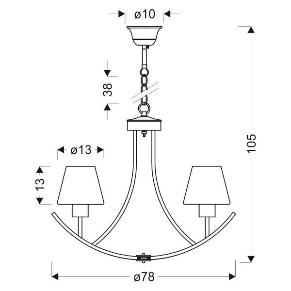 Lampa wisząca czarno-biała żyrandol 6xE27 Londyn 36-38845