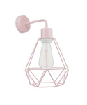 Lampa ścienna do pokoju dziewczynki różowa pastelowa druciak w stylu loft Carmen 1 