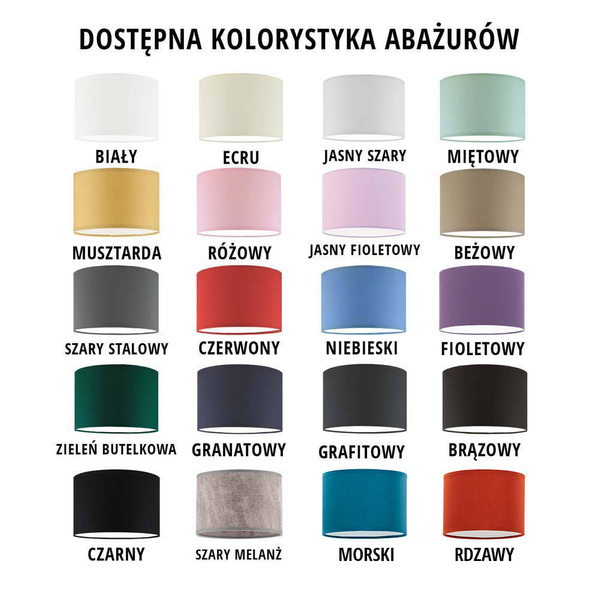 Lampa do pokoju dziewczynki różowe abażury Dakota  