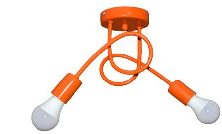 Lampa sufitowa do pokoju dziecięcego pomarańczowa Mondo 2xE27 Led