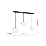 Lampa wisząca SFERA, MLP7238, czarny/chrom/biały, 3x40W E14