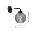 Nowoczesna lampa ścienna kinkiet SOFIA SMOKED MLP6571