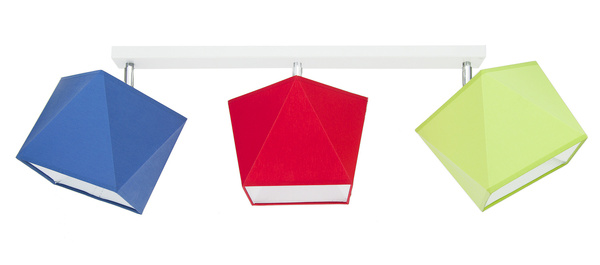 Lampa sufitowa do pokoju dziecka 3- punktowa kolorowa Diament 3xE27 Led 