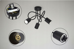 Lampa sufitowa do pokoju młodzieżowego czarna Zakręcony Cylinderek 3xGU10 