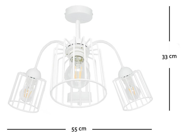 SUFITOWA LAMPA ARCANA 3 BIAŁY TUBA