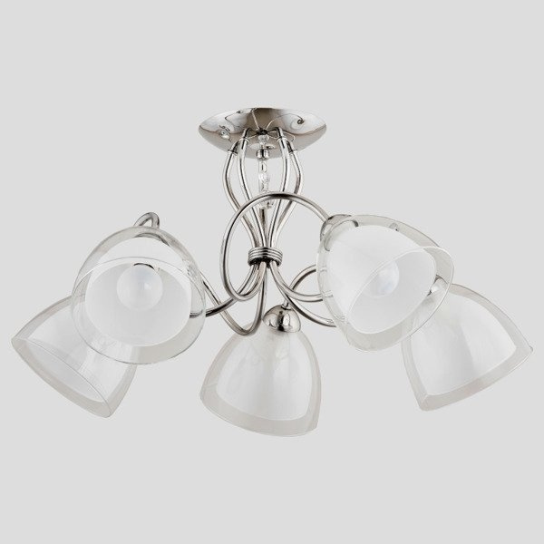 Lampa sufitowa żyrandol nowoczesny ADELINA chrom/biały śr. 57cm
