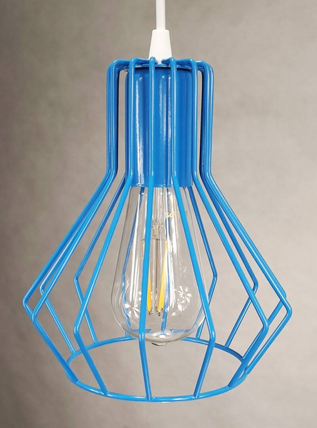 Lampa sufitowa do pokoju piłkarza niebieska Mundial 3xE27