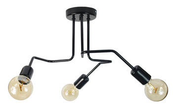 Lampa sufitowa do pokoju nastolatka czarna nowoczesna w stylu loft Vanessa 3xE27