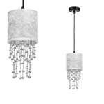 Nowoczesna lampa wisząca ALMERIA SILVER/BLACK 1xE27 MLP6434
