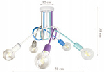 Lampa sufitowa do pokoju chłopca i dziewczynki pastelowa Tęczowy Zawijas 5xE27 Led 